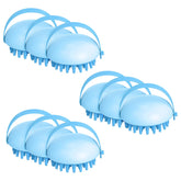 Kuber Industries Hair Massager Brush | Soft Silicone Bristles | Shampoo Brush for Hair Washing | Scalp Massager | Massager Brush For Dandruff | 9 Piece | Pack of 3 | XJBLEU | Blue